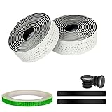 KEGECOL Cycling Fahrrad Mountainbike Lenkerband mit Radkörper Aufkleber reflektierender Aufkleber und Abschlussstreifen,Fahrrad Lenkerband, Rennrad Lenkerband Griff Rutschfest,Weiß