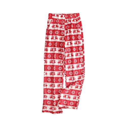 Christmas Pajama Pants Women Flannel Plush Santa Xmas Tree Sleep Pants - image 1