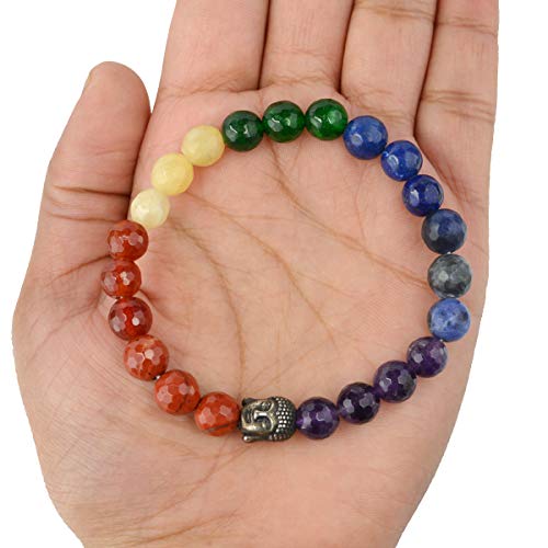 Image of Reiki Crystal Products Natural Crystal Stone 8 mm Faceted Diamond Cut Beads Bracelet for Men & Women | Reiki Charged Gemstone Bracelet | Multiple Stone Variants Available