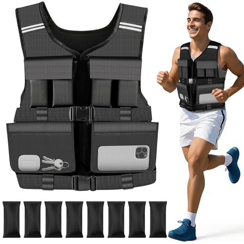 Adjustable Weighted Vest for Men Woman With Shoulder Pads 18lbs | 30lbs | 40lbs, Weight Vest For Walking, Rucking, Cross Training, Running, Muscle Building - Breathable, Comfortable, Washable