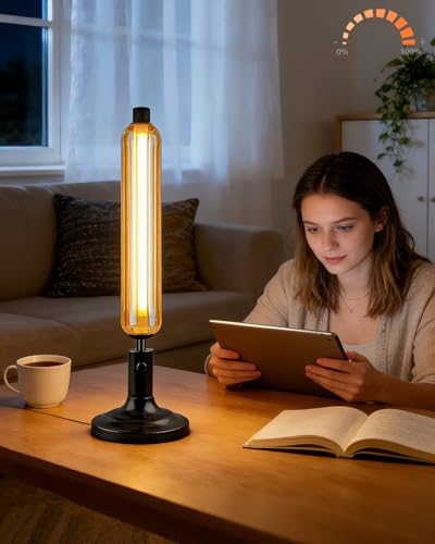 Minimalist Black Table Lamp with Glass Shade