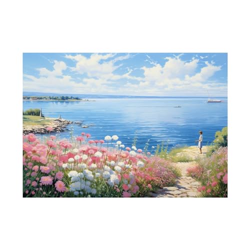 Art tableaux decoration murale pour salon moderne paysage de fleurs sur toile 70x90cm