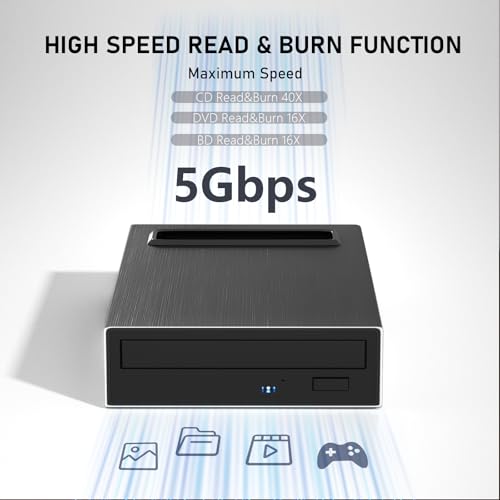 image for mthstec 4 in 1 External Blu ray Drive, 16x USB 3.0 and Type-C External