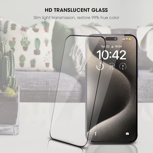 Image of GRIPP Matte Japanese Tempered Glass Screen Protector for iPhone 15 (6.1 inch), Anti-Glare, 2.5D Round Edges, Scratch-Resistant, 9H Hardness, Full Screen Coverage, Bubble Free