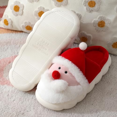 Santa Claus cotton slippers, non slip and warm, suitable for both men and women, suitable for indoor and outdoor wear3