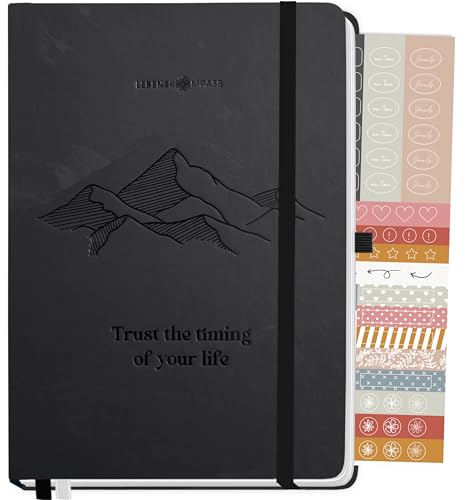 LEBENSKOMPASS Bullet Journal Notizbuch Tagebuch A5 PRO MOUNTAIN - Notizbuch A5 gepunkted 5 mm extra-dickes Papier 120 g/m FSC - Journal Buch & Dotted Notebook