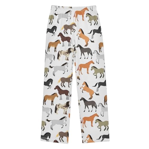 Boys' Pants Horse Flat Style Animal Long Bottoms Jogger Pants Elastic Waist Trousers with Pockets S-XL