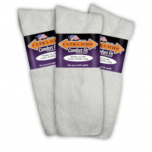 Extra Wide Comfort Fit Athletic Crew (Mid-Calf...