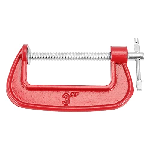 Hoigon 8 Pieces 3 Inch C-Clamps Set, Cast Iron C Clamp Set With 3 Inch Jaw Opening, 1.6 Inch Throat Depth For Woodworking, Welding, And Building, Red #TOP2