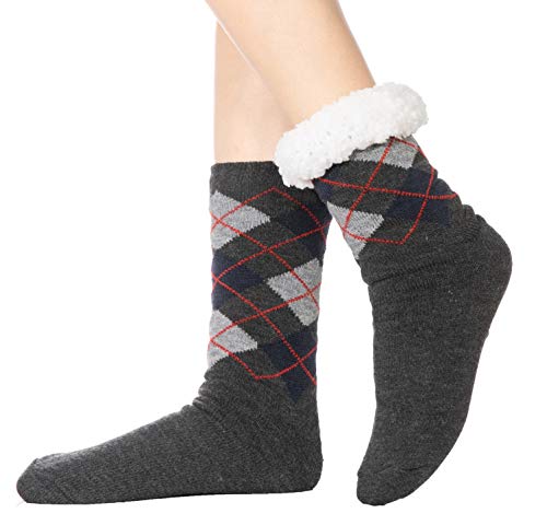 FRALOSHA Herren Winter Socken Bodysocken Warmhalten Plus Cashmere Dicker Winter Socken, Dunkelgrau, Einheitsgröße Cover