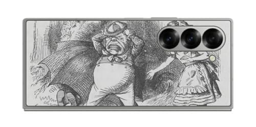 ClearView サムスン Galaxy Z Fold6用 プリント 背面 保護 フィルム 日本製 名画シリーズ ジョン・テニエル (John Tenniel) トゥイードルダム