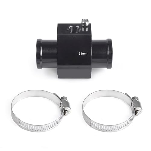 Miniatura 18 de Abrazadera de adaptador de sensor de radiador para tubo de junta de temperatura de agua de aluminio, medidor de temperatura, abrazadera azul de 34 mm