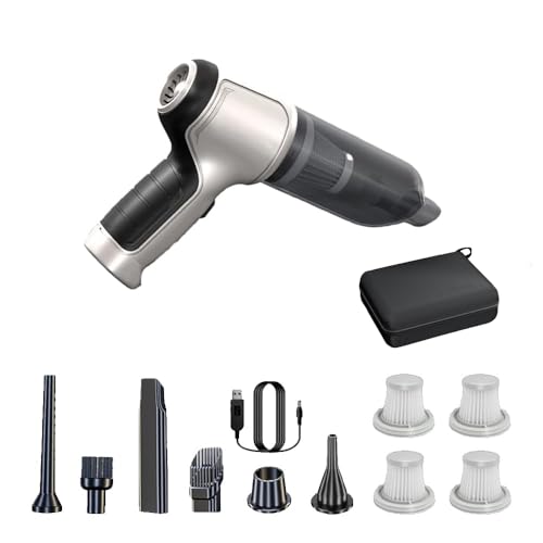 AUHIFVAX Car Vacuum Cleaner 95000PA Strong Suction Handheld Wireless Vacuum Cleaner Blower 2 in 1 Portable Vacuum Cleaner for Car Home (Updated 4filter Bag)