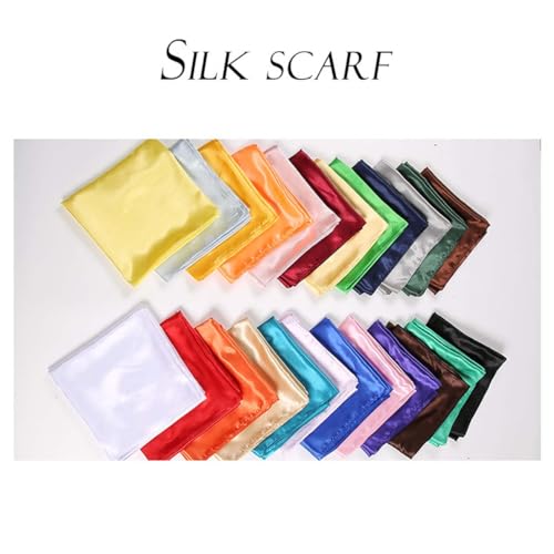 Neck Scarf for Women Silk Feeling Scarf Solid Square Scarf Men Kerchief Ribbon Satin Scarf for Girl Neckerchief PSSJ044