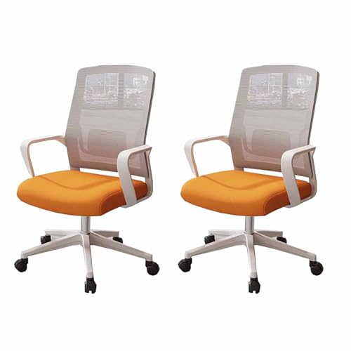zxhrybh Silla Ordenador Malla Transpirable, Ergonómica Silla Escritorio, con Altura Ajustable y Giro de 360° Sillas Gaming, para Escritorios y Juegos(Orange)
