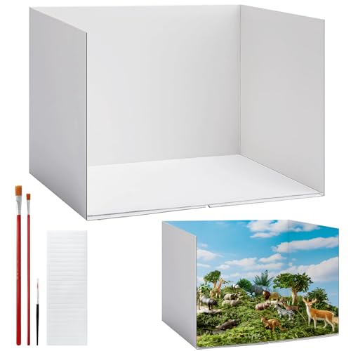 oyhqes Lengthen Cardboard Diorama Kit White Diorama Box with Double-Sided Tapes Diorama Project Supplies for Model Making & Hobby Displays-1 Pack