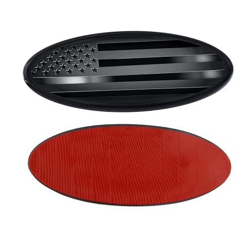 Image of Fit Ford Interior American Flag Emblem Cover Sticker Decal Compatible for Ford Fusion Escape Focus F150 Edge Bronco Transit Fiesta Ecosport All Models (Black)