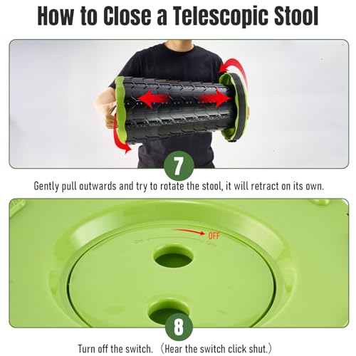 Image of Doseno Upgraded Foldable Stool Thickened, Portable Collapsible Stool Retractable Stool for Fishing, Hiking Tours, BBQ, Parties, Outdoor Activities