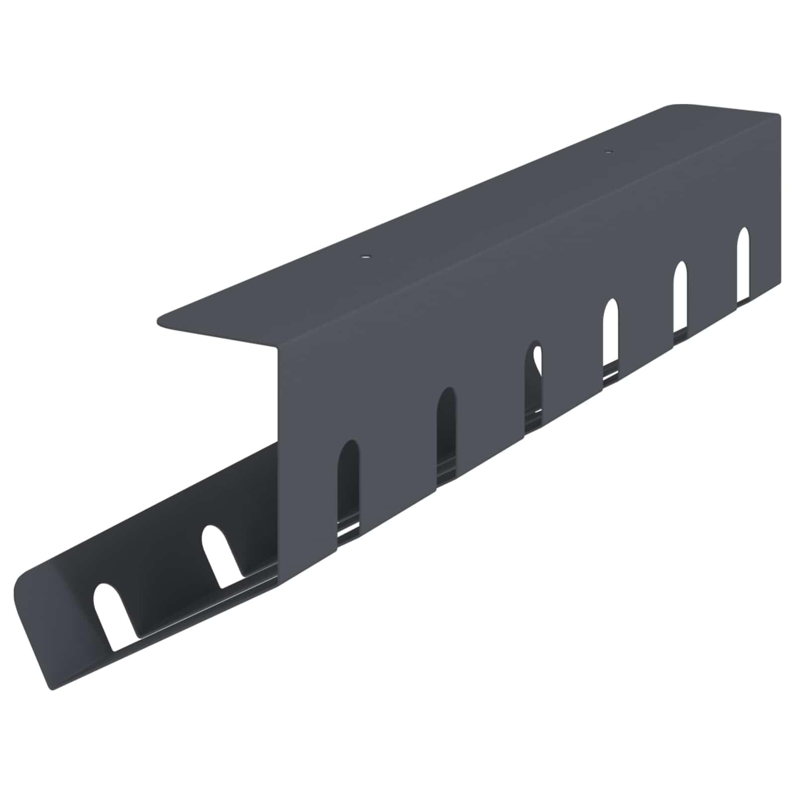 Kabelmanagement unter dem Schreibtisch 2er Set, Kabelkanal aus Stahl für Büro, Kabelhalterung Kabelführung Anthrazit, 44x11,5x13,5 cm