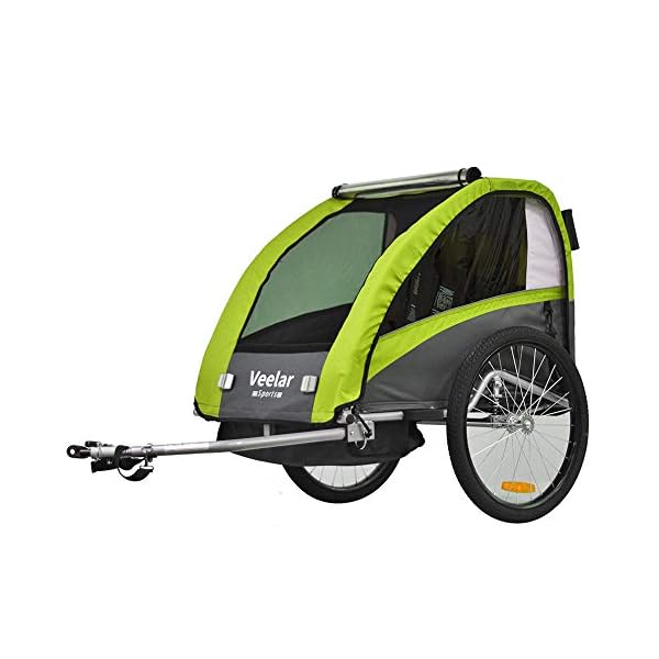Tiggo Kinderanhänger mit Federung Jogger 2 in 1 Kinderfahrradanhänger Fahrradanhänger Anhänger – Bild 5