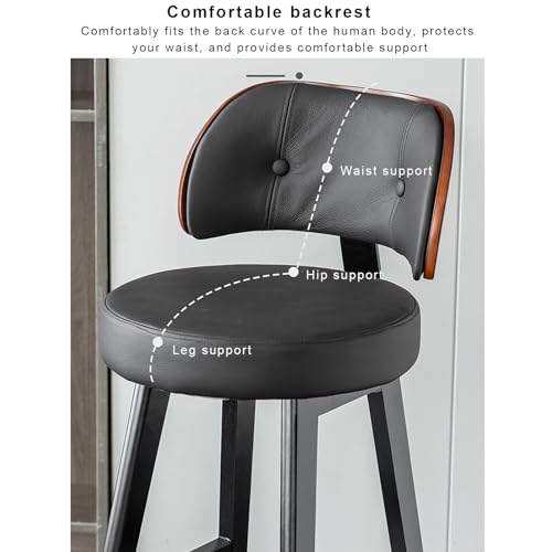 Chaises de bar design moderne milieu du siècle avec dossier gris - 7
