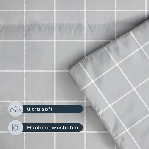 Image of Wake In Cloud - Toddler Nap Mat with Pillow and Blanket, for Kids Boys Girls Ages 3 Plus in Kindergarten Daycare Preschool Pre K, Roll Up Sleeping Bag, Gingham Grid Checkered
