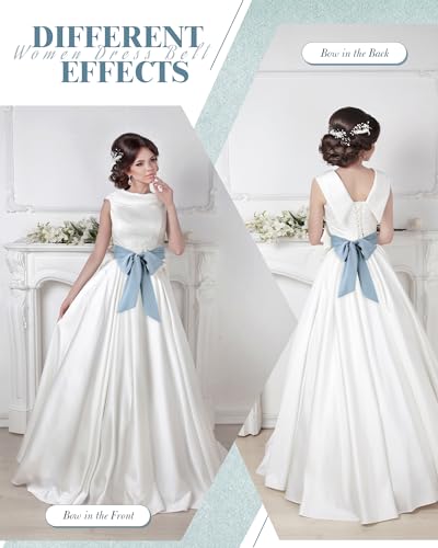 Image of Glitopper Women Chiffon Sash Belt Dress Sash Waist Bridal Wedding Belt 50s Accessories 3'' Wide
