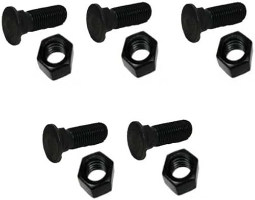 MaxLLTo Paquete de 5 pernos de arado y tuerca de repuesto PM06705 para cuchillas de borde de corte y retroexcavadoras, motoniveladoras PM06710