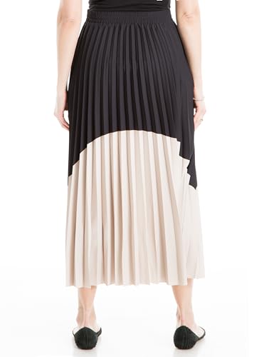 Max Studio Women's Maxi Pleated Colorblock Skirt4