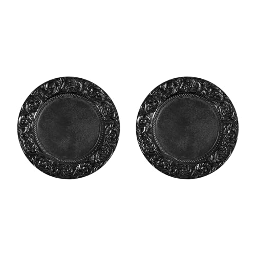 Platos redondos reutilizables 150 pcs negro miniatura 7