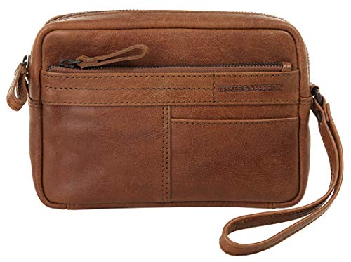 Spikes & Sparrow Handgelenktasche Echt Leder cognac Herren - 020958 Cover