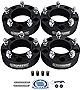 Supreme Suspensions - 4pc Set - Black - 1.5' Hub Centric Wheel Spacers for Toyota Tundra/Sequoia/Landcruiser 2WD 4WD - BP: 5x150mm / CB: 110mm / Studs: M14x1.5 [Includes 4 Tire Valve Caps]