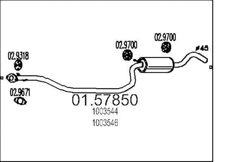 MTS 01.57850 Marmitta centrale Silenziatore centrale