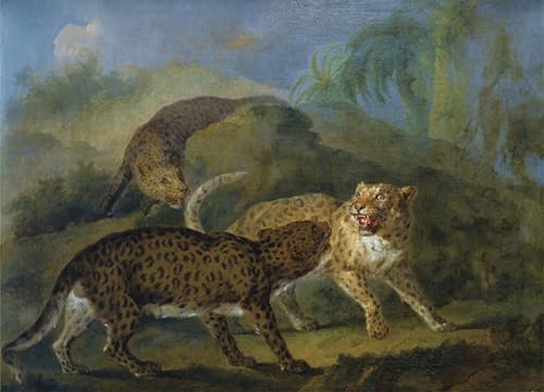 Impression d'affiches Trois Léopards Oudry pour sublimer la décoration murale du salon