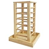 Heuraufe - Holz Futterhalter | Multifunktionaler Kleintiere Käfige Zubehör für Kaninchen Igel Häschen Frettchen Chinchillas Meerschweinchen Nager Stall Fütterung Napf