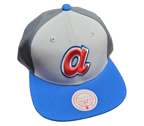 Mitchell & Ness Boné ajustável MLB Triple Play Liberty Snapback - Cinza/Cores do time, Cinza, Tamanho nica