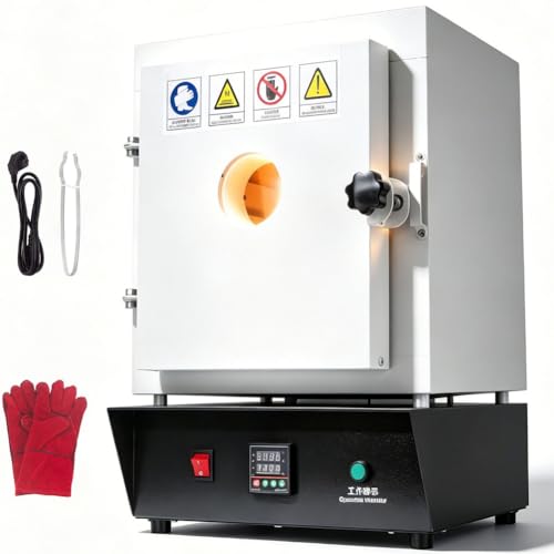 Image of 1500W Electric Kiln for Jewelry Making, Muffle Furnace, Pottery Glazing | Temperature Control Pottery Kiln, 0-2102℉ /1150℃, Heat Treat Oven For Jewelry Making, Metal Casting, DIY Projects