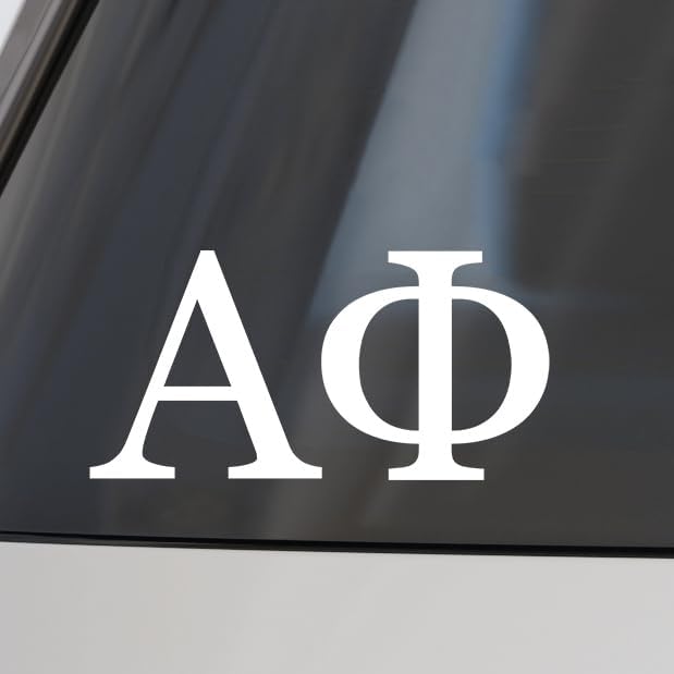 Image of Sorority Shop Alpha Phi Car Decal Sticker- Greek Letters Design, Officially Licensed Alpha Phi Sorority Window Sticker