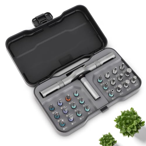 24 in 1 Magnetic Screwdriver Set, DIY Ratchet Screwdriver Kit, Multi Magnetic Drive Tool with Detachable Ratchet Handle, Professional Repair Ratchet Set for Furniture Computer Work