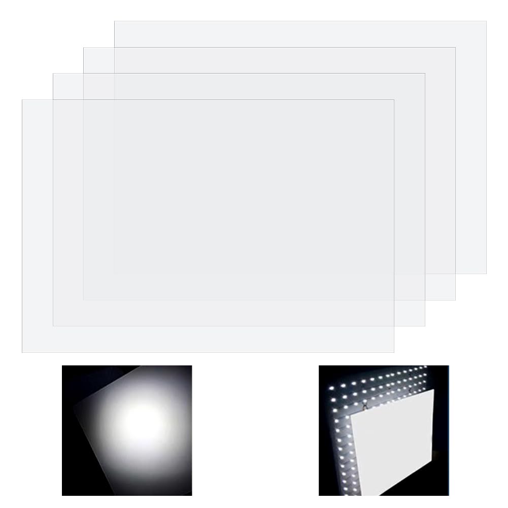 NBEADS 4 pz Pellicola di Diffusione di la Luce, Foglio Diffusore per Illuminazione A LED Da 21x30cm, Pellicola di Diffusione Pellicola Guida Luce per Fotografia LCD, Luci A LED Addolcenti