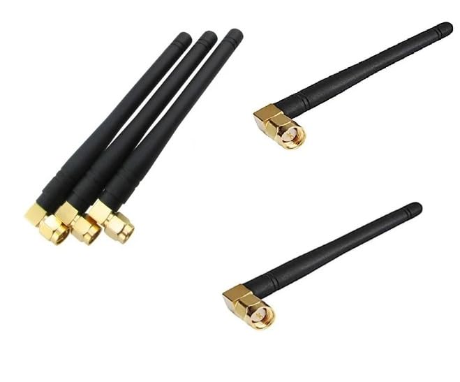 NBR 5dbi SMA Male Right Angle Fixed 2.4Ghz 5GHz Omni Rubber Duck Whip Antenna WiFi Bluetooth Antenna Lightweight Dual-Band Antenna Waterproof- 5 pc.