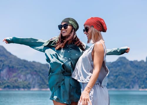 Ruphedy Men's Slouchy Beanie Summer Thin Hollow Long Oversized Skull Cap B301