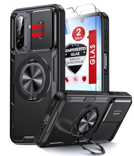 LeYi Hülle für Samsung Galaxy A18/A17/A16 5G mit 2X 9H Panzerglas Schwarz – Ansicht 1