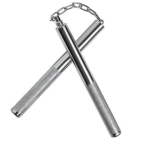 Image of Ciko Nunchaku and Safety Sticks Stainless Steel Iron Two Sticks Nunchaku Training Exercise Short Stick