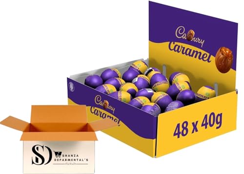 Easter Eggs 48 Count Bulk Box Creme Egg 40 g Caramel Egg 40g Oreeoo 31g Biscoff Egg 32g & White Chocolate 40g | Kids Easter Eggs Sharing Pack (48 Eggs Caramel Eggs)