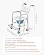 VEVOR Nachttoilettenstuhl 159 kg belastbar, rollbare Toilettensitzerhöhung mit gepolsterter Sitzfläche/Rückenlehne/hochklappbarer Fußstütze, abnehmbarer 5 L Eimer, Duschrollstuhl für Senioren