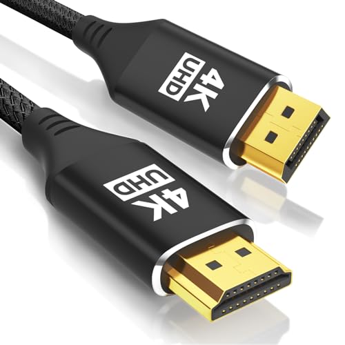 4K HDMI (Source) to DisplayPort (Display) Cable 6FT, Uni-Directional HDMI to DP Adapter Support 4k@60Hz, 2K@120Hz, HDMI to Display Port Cord Compatible with PC,Laptop,AMD,NVIDIA,PS5,Xbox