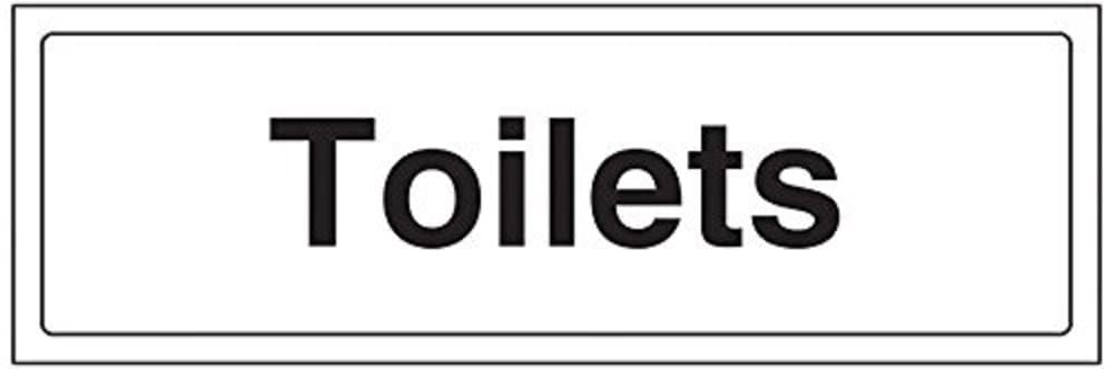 V Safety Toilets Door Sign - 300mm x 100mm - Self Adhesive Vinyl