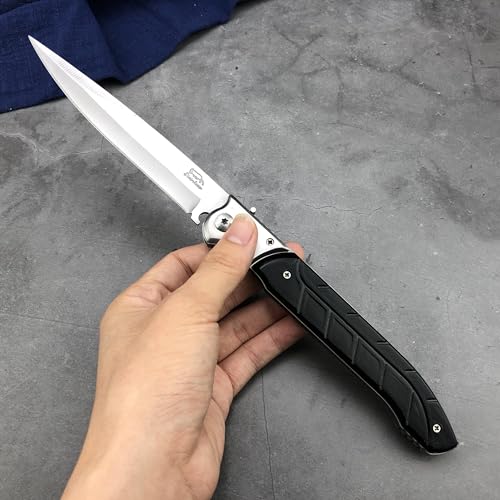 Generic H50 12"" Large Push Button Lock Pocket Knife With Slide Safety Lock,Assisted Opening Folding Knives,Stainless Steel Blade And Aluminum Alloy Handle,Edc Knife thumb #3