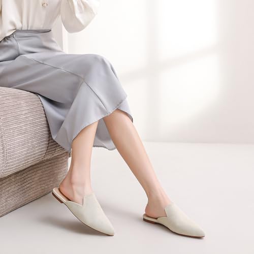 Image of Tilocow Knit Mules Office Slip on Loafers Business Casual Flats for Women